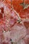 Cracked wall Red painted fresco Pompeii. italy