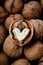 The cracked walnut with heart-shaped core