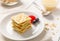 Crackers with condensed milk and fruit