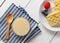 Crackers with condensed milk and fruit