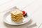 Crackers with condensed milk and fruit