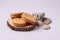 Crackers with shells on a white background