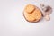 Crackers with shells on a white background