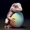 Cracking opal scaled dragon egg egg shaped cute, Generative AI