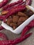 Cracklings and dried chili peppers