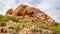 Cracks and Caves caused by Erosion in the red sandstone buttes of Papago Park near Phoenix Arizona