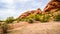 Cracks and Caves caused by Erosion in the red sandstone buttes of Papago Park near Phoenix Arizona