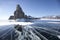 Cracks in ice. Lake Baikal, Oltrek island. Winter landscape