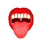 Cracks in the tongue. Definition of a disease according to human tongue. Diagnostics by tongue. Tongue Vector