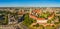 Cracow - panorama of the city from the air. Cracow`s landscape with the royal castle and the Wawel Cathedral.