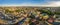 Cracow - panorama of the old town from the bird`s eye view. A view of Grodzka Street and the Basilica of the Franciscans.