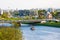 CRACOW, POLAND - APRIL 25, 2016: Cracow panorama with Vistula river