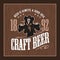 Craft beer and girl logo- vector illustration, emblem brewery design
