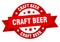 craft beer round ribbon isolated label. craft beer sign.