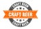 craft beer round stamp with ribbon. label sign