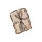 Craft brown paper box doodle. Hand drawn gift box rustic present. Isolated vector illustration. Gift shop logo. Media highlights