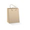 Craft brown paper shopping bag. Vector illustration