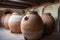 craft container pottery pot brown terracotta clay ceramic art traditional. Generative AI.