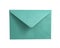 Craft green paper envelope for mail isolated on the white background