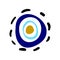 Craft hand drawn Turkish evil eye. Mandala greek evil eye. Symbol of protection in Turkey, Greese, Cyprus. Blue Turkish Fatima`s