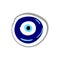Craft hand drawn Turkish evil eye. Mandala greek evil eye. Symbol of protection in Turkey, Greese, Cyprus. Blue Turkish Fatima`s