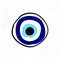 Craft hand drawn Turkish evil eye. Mandala greek evil eye. Symbol of protection in Turkey, Greese, Cyprus. Blue Turkish Fatima`s