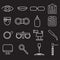 craft icons set of ophthalmology and optometry