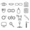 craft icons set of ophthalmology and optometry