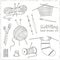 Craft icons - Sewing Icons for sewing, knitting, crafts, hobbies. Collection of design elements on White