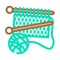 craft knitting wool color icon vector illustration