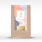 Craft Paper Bag with Anise Chocolate Label. Abstract Vector Packaging Design Layout with Realistic Shadows. Modern