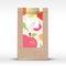 Craft Paper Bag with Dried Fruits Label. Abstract Vector Packaging Design Layout with Realistic Shadows. Modern