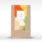 Craft Paper Bag with Hazelnut Chocolate Label. Abstract Vector Packaging Design Layout with Realistic Shadows. Modern