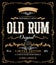 Craft vintage rum label, alcohol drink old frame