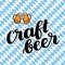 Craftbeer. Traditional German Oktoberfest bier festival. Vector hand-drawn brush lettering illustration on bayern