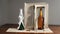 Crafted Elegance A Paper Art Beer Bottle for International Beer Day.AI Generated