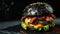 Crafting a Dark Delight: Indulging in the Ultimate Black Burger with Cheese and Bacon