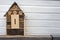 Craftsman built insect hotel decorative wood house with compartments and natural components refuge made to protect and