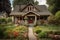 craftsman house with front porch and flower garden