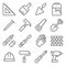 Craftsman Tool Icon Set. Contains such Icons as Ruler, Paint brush, Brick ,Saw, Hammer and more. Expanded Stroke