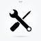 Craftsman tool icon. Wrench and screwdriver sign and symbol. Vector