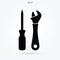 Craftsman tool icon. Wrench and screwdriver sign and symbol. Vector