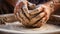 Craftsman at Work: Shaping Pottery on the Wheel