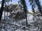 Craggy rocks covered with snow 2