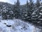 Craggy rocks covered with snow, top 2