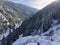 Craggy rocks covered with snow, top