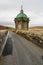 The Craig Goch reservoir and dam with intake tower.