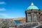 Craig goch valve tower elan valley on a bright sunny day in march 2020 winter