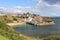 Crail harbour from Fife coastal footpath Scotland