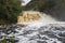 Crammel Linn waterfall on the Norhumberland Cumbria border, UK in full flow